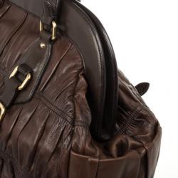 Pre Owned Prada Brown Leather Gaufre Bag