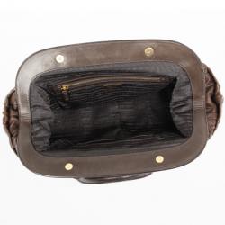 Pre Owned Prada Brown Leather Gaufre Bag