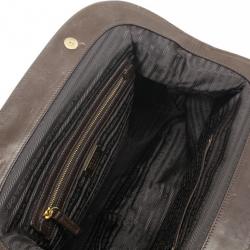 Pre Owned Prada Brown Leather Gaufre Bag