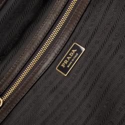 Pre Owned Prada Brown Leather Gaufre Bag