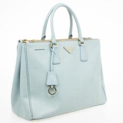 مملوكة مسبقًا Prada Baby Blue Saffiano Lux Double-Zip Tote