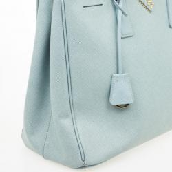 مملوكة مسبقًا Prada Baby Blue Saffiano Lux Double-Zip Tote