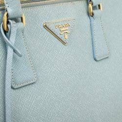 مملوكة مسبقًا Prada Baby Blue Saffiano Lux Double-Zip Tote