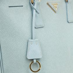 مملوكة مسبقًا Prada Baby Blue Saffiano Lux Double-Zip Tote