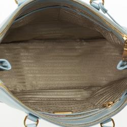 مملوكة مسبقًا Prada Baby Blue Saffiano Lux Double-Zip Tote