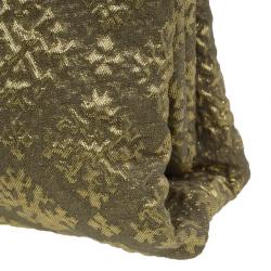 Pre Owned Prada Gold Fabric Floral Brocade Clutch