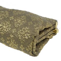 Pre Owned Prada Gold Fabric Floral Brocade Clutch