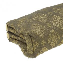 Pre Owned Prada Gold Fabric Floral Brocade Clutch
