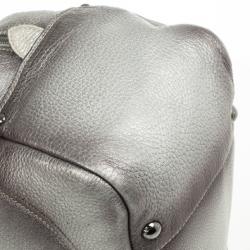 مملوكة مسبقًا Prada Metallic Silver Cervo Antik Leather Bauletto Bag