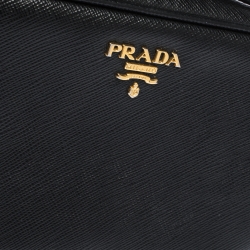 Prada Black Saffiano Lux Leather Mini Camera Crossbody Bag