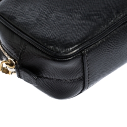 Prada Black Saffiano Lux Leather Mini Camera Crossbody Bag