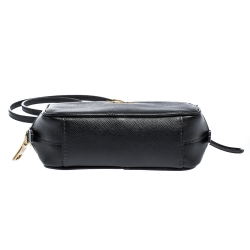 Prada Black Saffiano Lux Leather Mini Camera Crossbody Bag