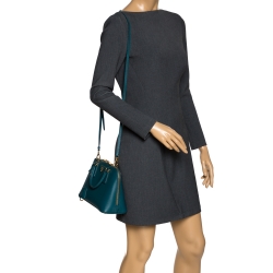 Pre Owned Prada Green Saffiano Leather Small Promenade Shoulder Bag