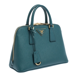Pre Owned Prada Green Saffiano Leather Small Promenade Shoulder Bag