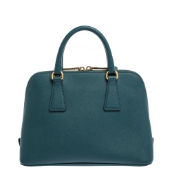 Pre Owned Prada Green Saffiano Leather Small Promenade Shoulder Bag