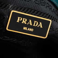Pre Owned Prada Green Saffiano Leather Small Promenade Shoulder Bag
