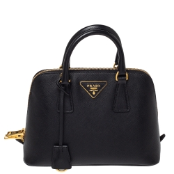 Pre Owned Prada Black Saffiano Lux Leather Small Promenade Crossbody Bag