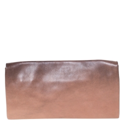 Pre Owned Prada Ombré Brown Leather Flap Clutch
