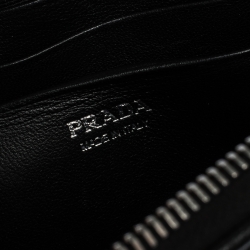 Pre Owned Prada Black Diagramme Leather Double Zip Shoulder Bag