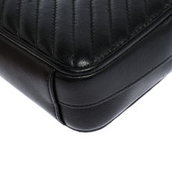 Pre Owned Prada Black Diagramme Leather Double Zip Shoulder Bag