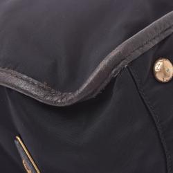 Pre Owned Prada Brown Nylon Leather Tote Bag