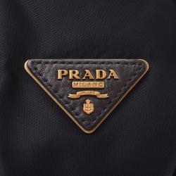 Pre Owned Prada Brown Nylon Leather Tote Bag