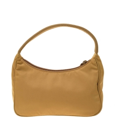 Pre Owned Prada Yellow Nylon Mini Pochette Bag