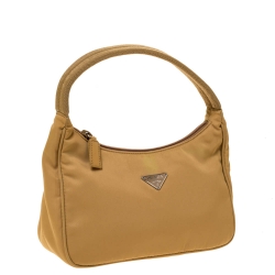 Pre Owned Prada Yellow Nylon Mini Pochette Bag