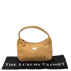 Pre Owned Prada Yellow Nylon Mini Pochette Bag