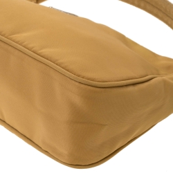 Pre Owned Prada Yellow Nylon Mini Pochette Bag