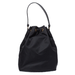 Pre Owned Prada Black Nylon Duet Top Handle Bag