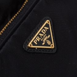 Pre Owned Prada Black Nylon Duet Top Handle Bag
