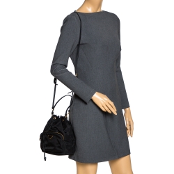 Pre Owned Prada Black Nylon Duet Top Handle Bag