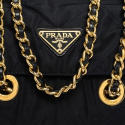 Pre Owned Prada Midnight Blue Nylon Shoulder Bag