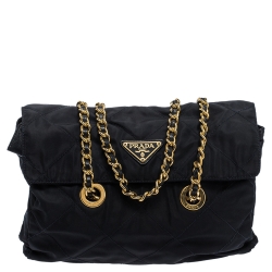 Pre Owned Prada Midnight Blue Nylon Shoulder Bag