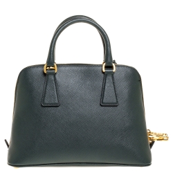 Pre Owned Prada Green Saffiano Leather Small Promenade Shoulder Bag