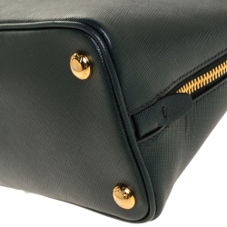 Pre Owned Prada Green Saffiano Leather Small Promenade Shoulder Bag
