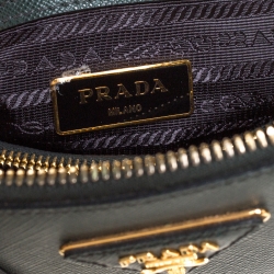 Pre Owned Prada Green Saffiano Leather Small Promenade Shoulder Bag