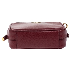Pre Owned Prada Red Saffiano Lux Leather Camera Crossbody Bag