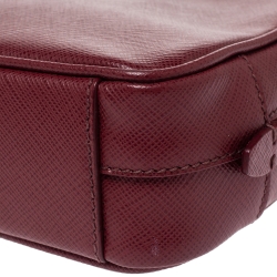 Pre Owned Prada Red Saffiano Lux Leather Camera Crossbody Bag