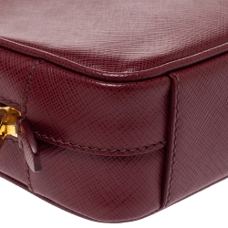Pre Owned Prada Red Saffiano Lux Leather Camera Crossbody Bag