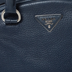Pre Owned Prada Dark Blue Leather Satchel 