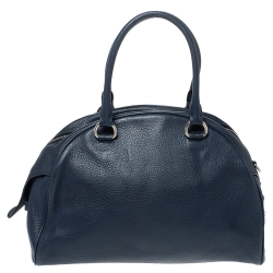 Pre Owned Prada Dark Blue Leather Satchel 
