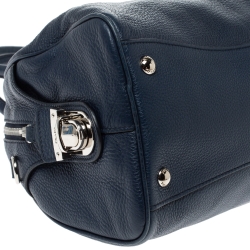 Pre Owned Prada Dark Blue Leather Satchel 