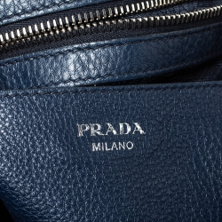Pre Owned Prada Dark Blue Leather Satchel 