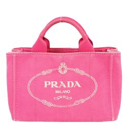 Pre Owned Prada Pink Canvas  Canapa Totes