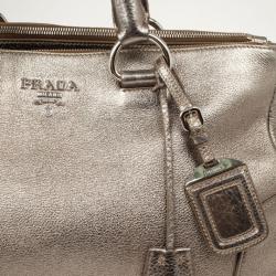 Pre Owned Prada Metallic Leather Tote