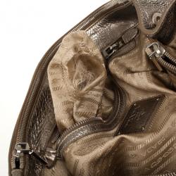 Pre Owned Prada Metallic Leather Tote