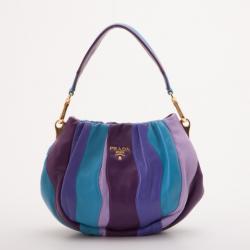 Prada Striped Leather Hobo