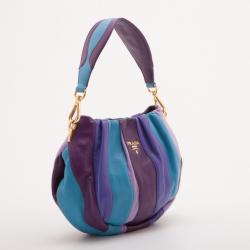 Prada Striped Leather Hobo